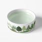 Tropical Mughal Garden Pet Bowl, Ceramic, White & Green