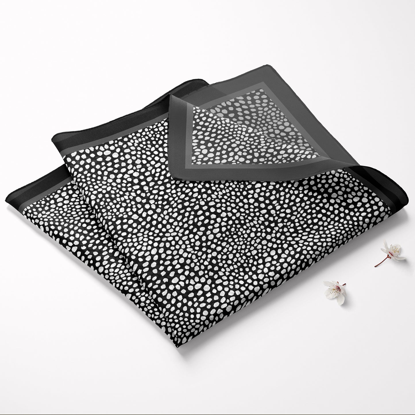 Black & White Square Scarf Cheetah Print