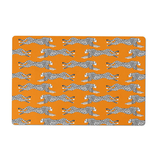 Cheetah Print Pet Placemat, Orange
