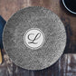 Personalized monogram dinnerware plate - black and white cheetah print with monogram initials at center