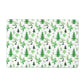 Pet Feeding Mat, Modern Chinoiserie, Green and White, 12" x 18"