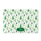 Personalized Pet Feeding Mat, Modern Chinoiserie, Green and White