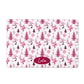Personalized Pet Feeding Mat, Modern Chinoiserie, Pink and White