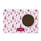 Personalized dog bowl mat in pink chinoiserie print.