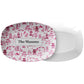Personalized Serving Platter, Chinoiserie Toile, Pink and White, Luxury Plastic