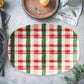 Christmas Serving Platter – Modern Tartan, Green, Red & Pink, Luxury Plastic