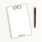 Personalized Notepad with Aviator Eyeglasses Design, Custom Notepad Stationery Gift