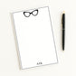 Personalized Notepad with Cat Eye Eyeglasses Design, Custom Notepad Stationery Gift