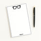 Personalized Notepad with Chunky Square Eyeglasses Design, Custom Notepad Stationery