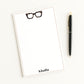Personalized Notepad with Tortoiseshell Square Eyeglasses Design, Custom Notepad Stationery Gift