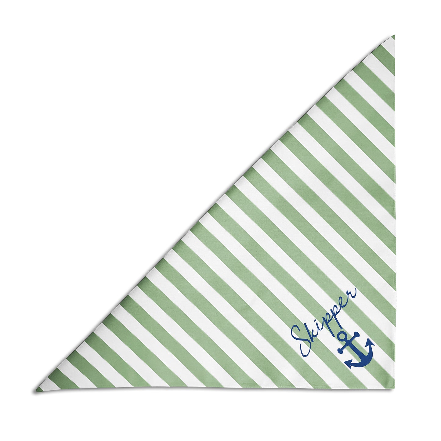 Nautical Stripe & Anchor Personalized Dog Bandana, Custom Pet Bandana, Green & White