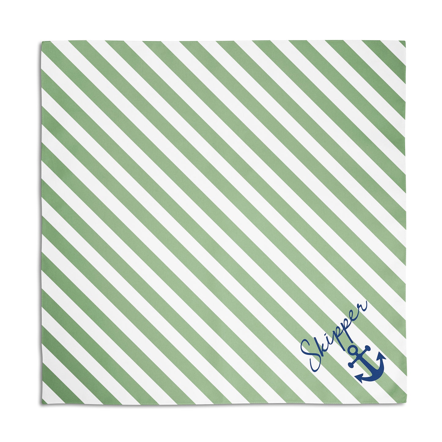 Nautical Stripe & Anchor Personalized Dog Bandana, Custom Pet Bandana, Green & White