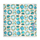 Aquamarine Gemstone Print Personalized Dog Bandana, Aqua Blue, Gold & White