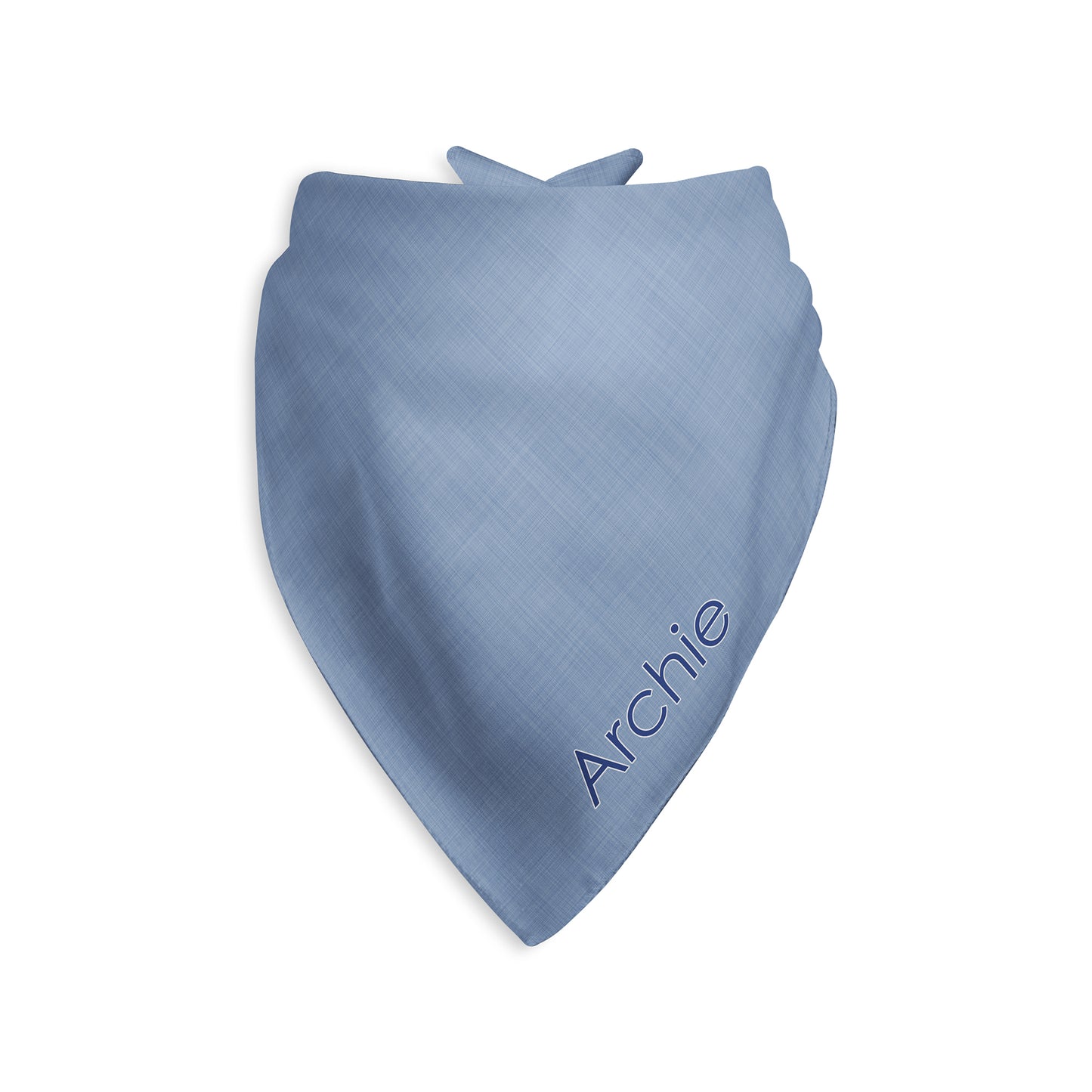 Chambray Look Personalized Dog Bandana, Custom Pet Bandana, Blue