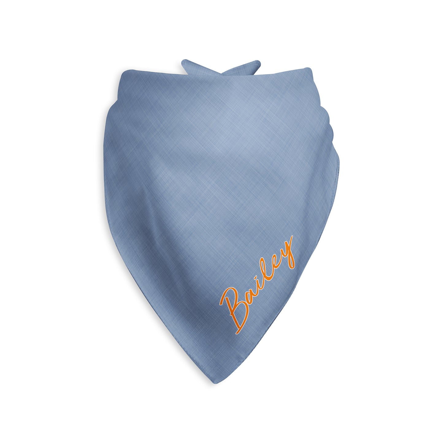 Chambray Look Personalized Dog Bandana, Custom Pet Bandana, Blue