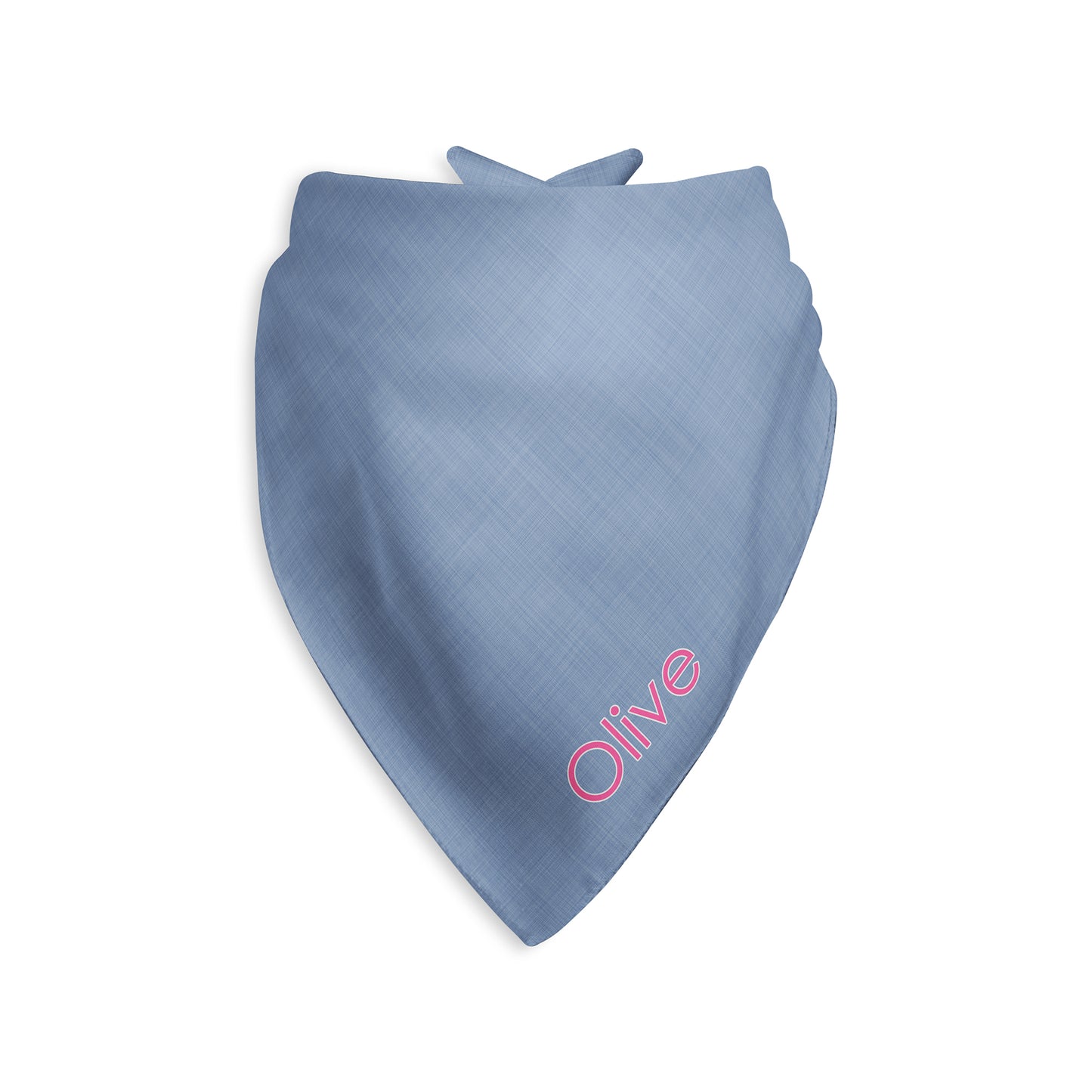 Chambray Look Personalized Dog Bandana, Custom Pet Bandana, Blue