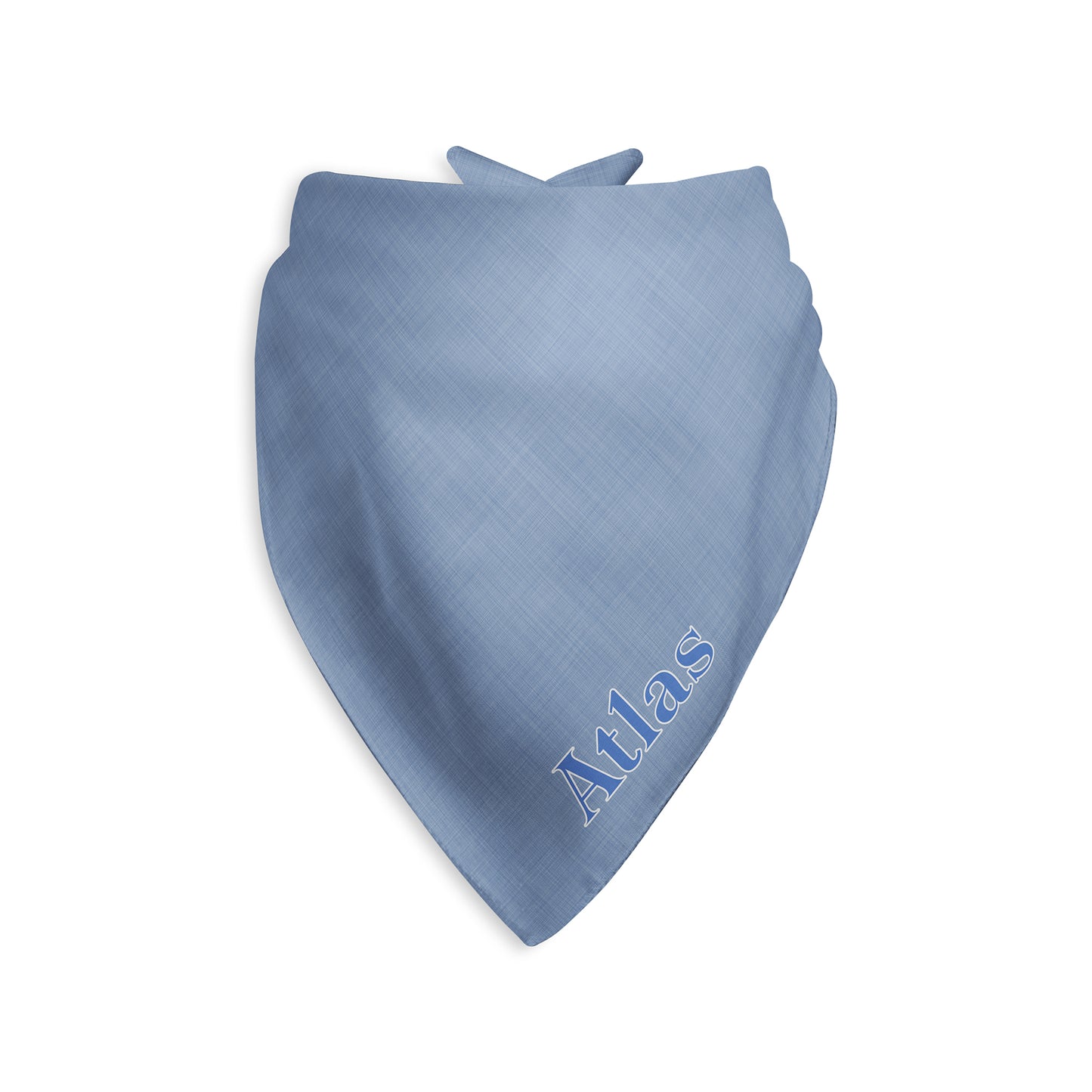 Chambray Look Personalized Dog Bandana, Custom Pet Bandana, Blue