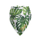 Tropical Leaves Personalized Dog Bandana, Custom Pet Bandana, Green & White