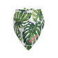 Tropical Leaves Personalized Dog Bandana, Custom Pet Bandana, Green & White