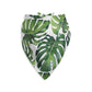 Tropical Leaves Personalized Dog Bandana, Custom Pet Bandana, Green & White