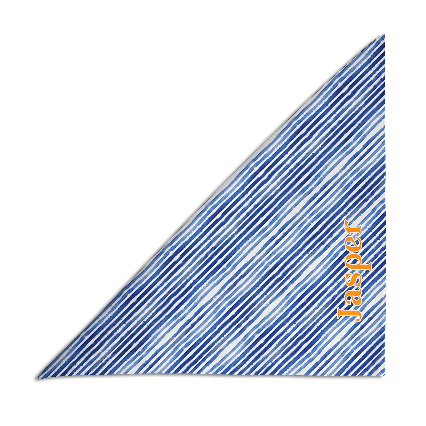 Navy Stripes Personalized Dog Bandana, Custom Pet Bandana, Blue & White