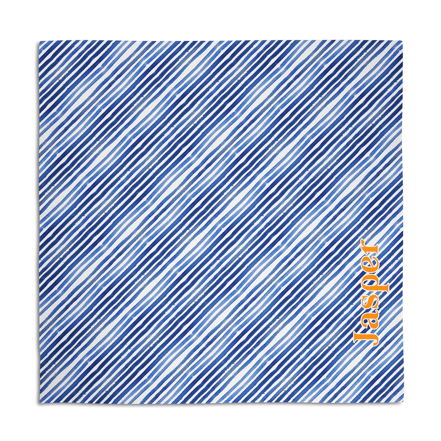 Navy Stripes Personalized Dog Bandana, Custom Pet Bandana, Blue & White