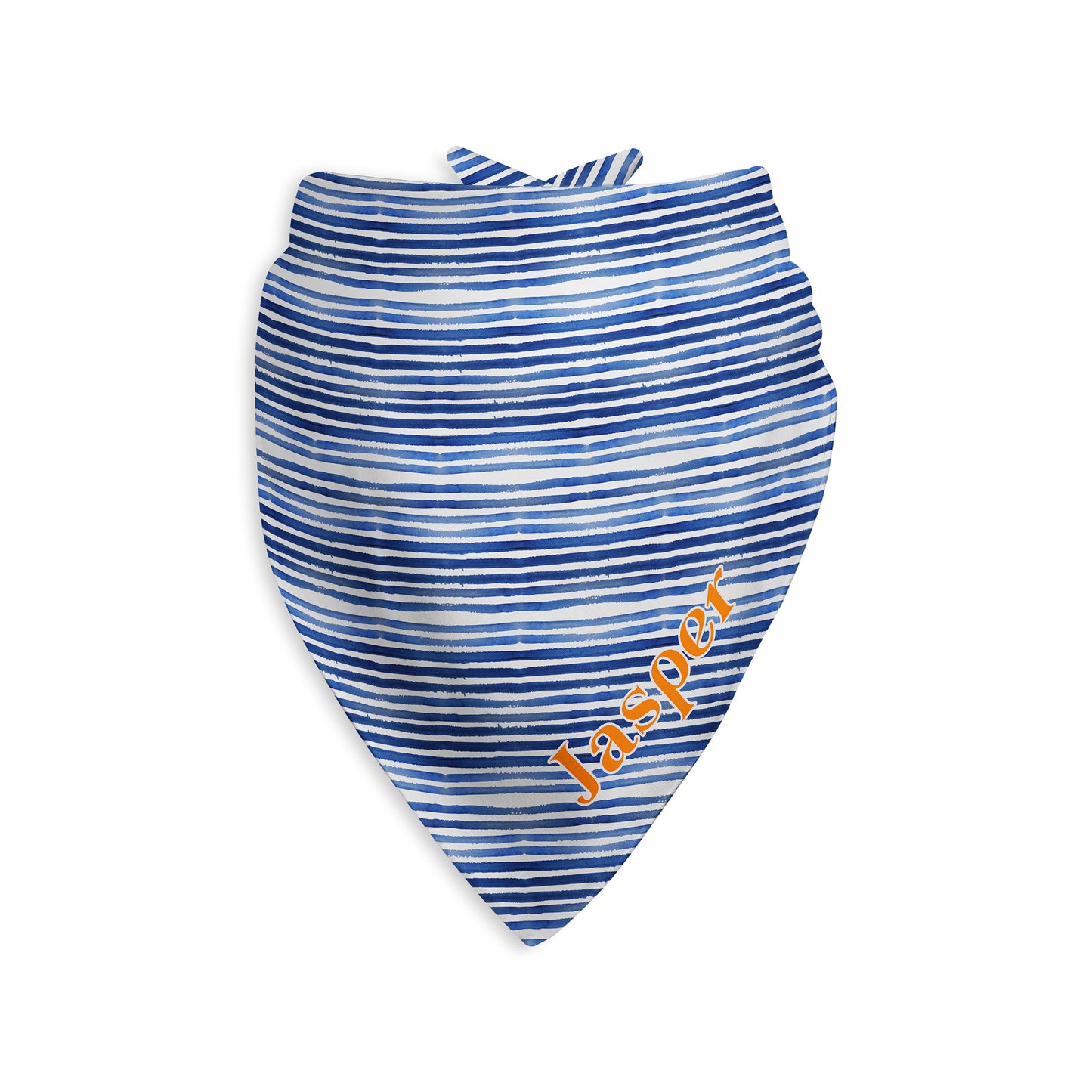 Navy Stripes Personalized Dog Bandana, Custom Pet Bandana, Blue & White
