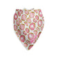 Pink Quartz Gemstone Print Personalized Dog Bandana, Pink Gold & White