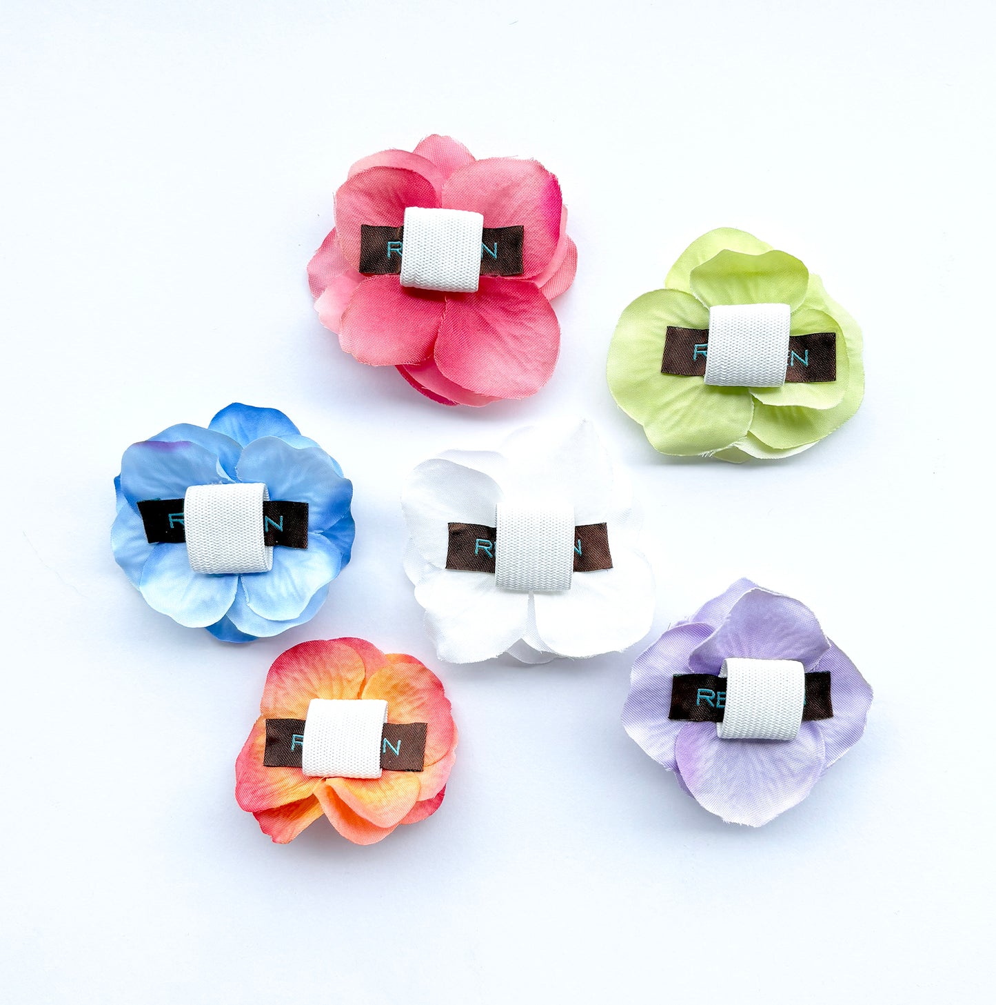 Dog Collar Flower Attachments with Beaded Center, Six Color Choices