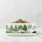 Tropical Mughal Garden Pet Bowl, Ceramic, White & Green