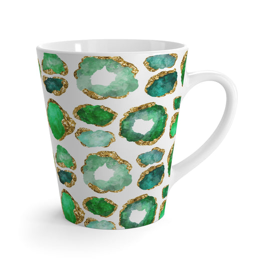 Emerald Green Gemstone Print Ceramic Mug - 12oz Latte Mug