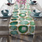 Gemstone Print Table Runner, Emerald and Gold