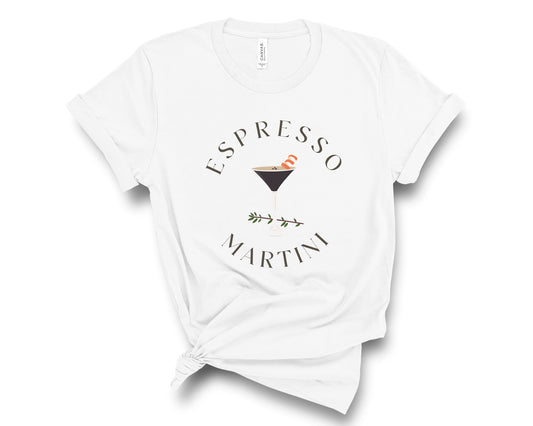 Cool cocktail tshirt featuring a glam espresso martini