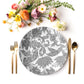 Botanical Plates, White & Black Floral Batik Print, Luxury Thermosaf Plastic, Choose Single or Set