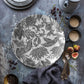 Botanical Plates, White & Black Floral Batik Print, Luxury Thermosaf Plastic, Choose Single or Set