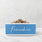French blue personalized dog bowl