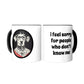 Funny Dressed-Up Dog Mug — Vintage Dog with Polka Dot Glasses, "I feel sorry for people who don't know me"