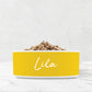 Personalized Ceramic Pet Bowl, Golden Yellow