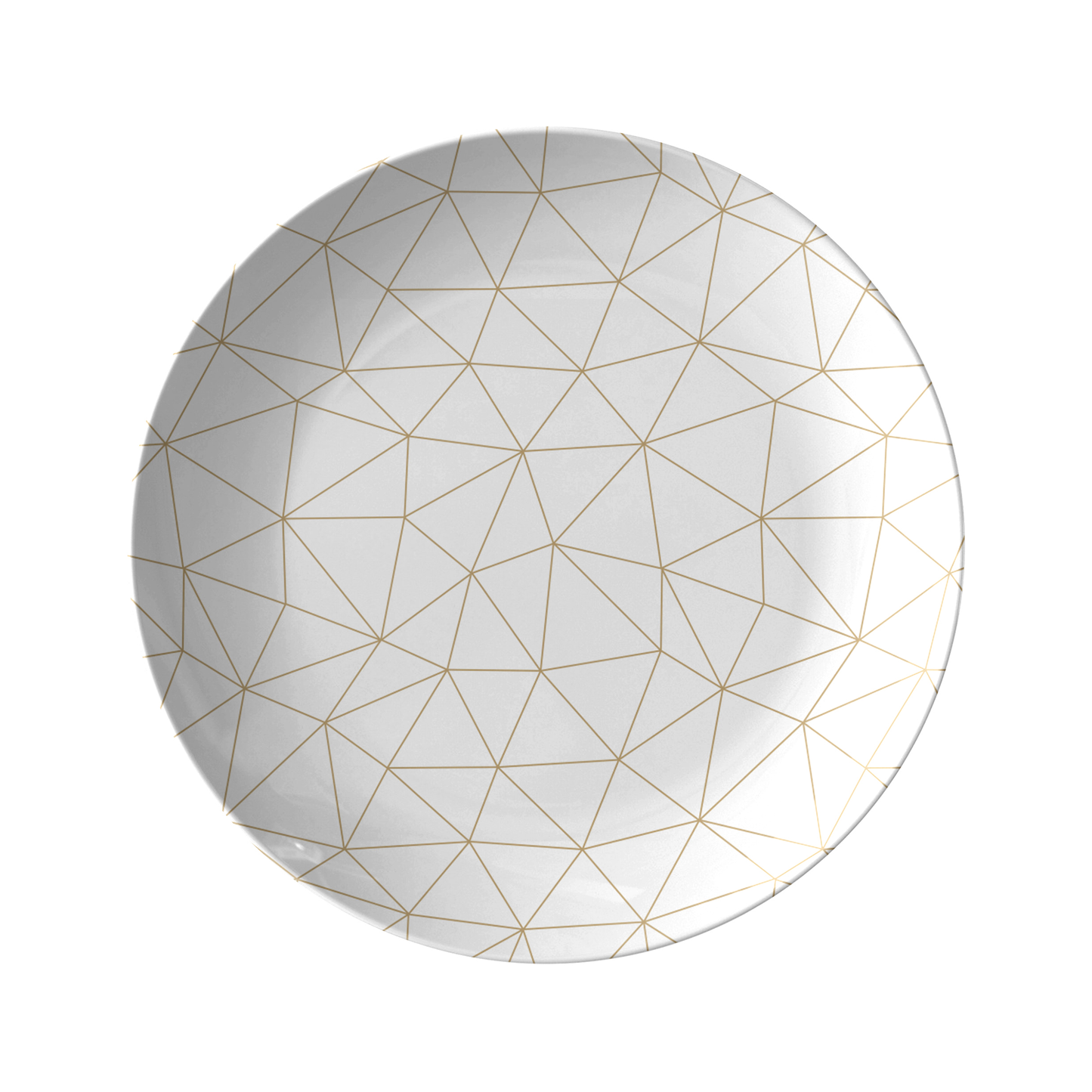 Minimalist Gold Geometric Plates, Set of 4, Luxury Plastic