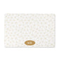 Personalized Pet Bowl Mat, Geometric Lines, Gold and White