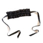 Black Ruffled Collar Choker with Ribbon Ties & Beads, Handmade