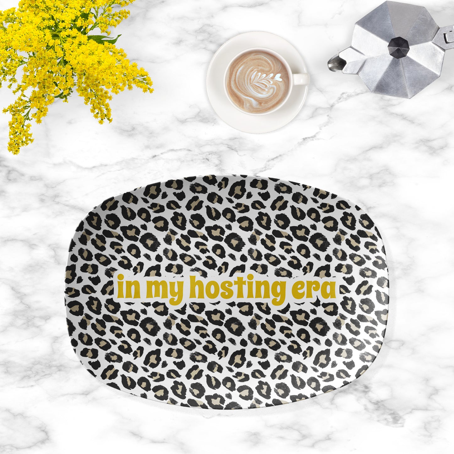 In My Hosting Era Serving Platter, Leopard Pattern, Luxury Plastic