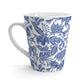 Indigo Blue & White Floral Batik print on white ceramic mug
