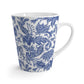 Blue & White Floral Batik Ceramic Mug - 12oz Latte Mug