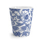 Blue & White Floral Batik Ceramic Mug - 12oz Latte Mug