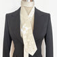 Embellished Ivory Satin Necktie, Hand-Embroidered Flower, Sequins & Pearls - Unisex