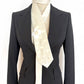 Embellished Ivory Satin Necktie, Hand-Embroidered Flower, Sequins & Pearls - Unisex