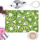 Kiwi slice pattern kitchen counter top mat with nonskid rubber back.