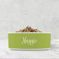 Personalized Ceramic Pet Bowl, Leaf Green