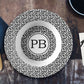Black and White Leopard Monogram Bowl Set featuring a classic animal print and monogram initials personalized gift